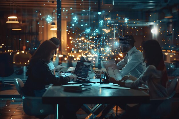 Davis especialista em inteligência artificial apresentando soluções de IA para equipe